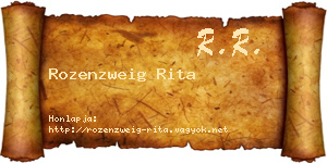 Rozenzweig Rita névjegykártya